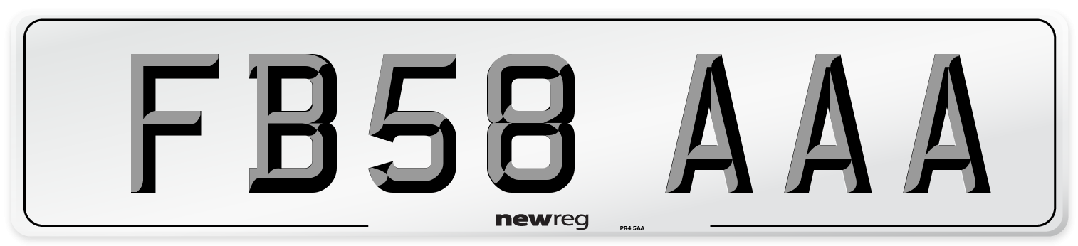FB58 AAA Number Plate from New Reg